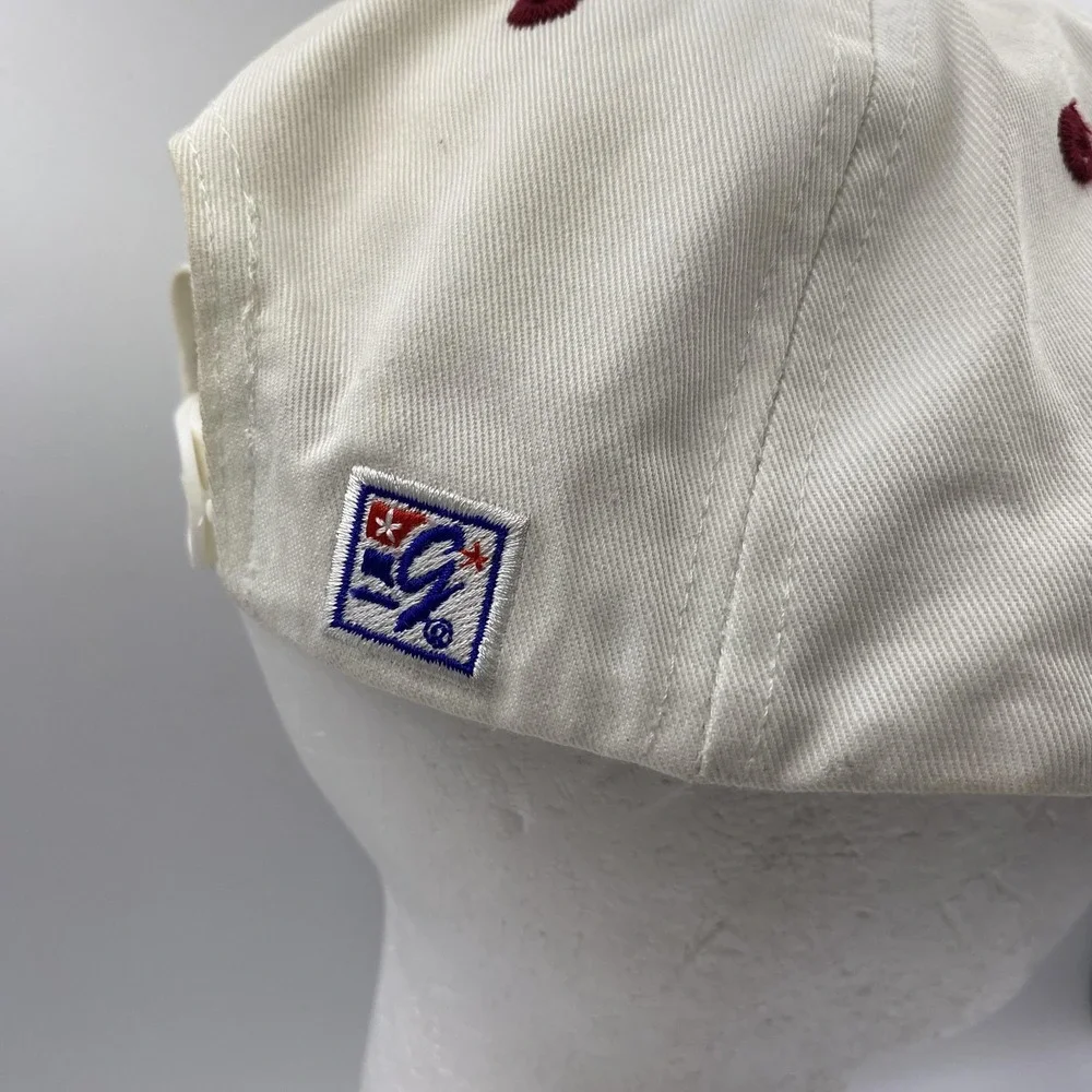 Vintage 90s The Game Virginia Tech Hokies Snapback Hat‎ Split Bar White Maroon